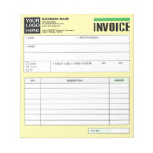 Logo, Sales Receipt Order Forms, Invoice Booklet ノートパッド (正面)