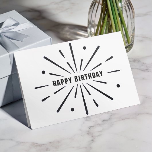 Logo Simple Black White Corporate Birthday Card シーズンカード