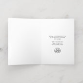 Logo Simple Christmas Tree Blue Ribbons Business 箔シーズンカード (内側レイダウン)