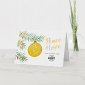Logo Simple Christmas Yellow Decor Business 箔シーズンカード (正面)