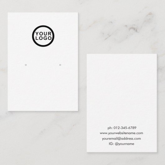 Logo Simple Minimal Jewelry Earring Display  名刺 (正面/裏面)