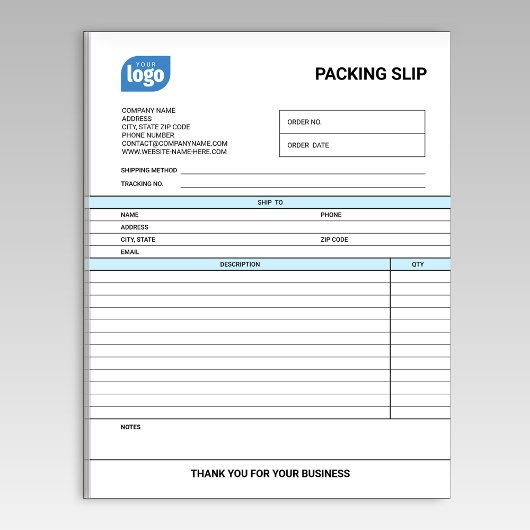 Logo Small Business Packing Slip Template Notepad ノートパッド