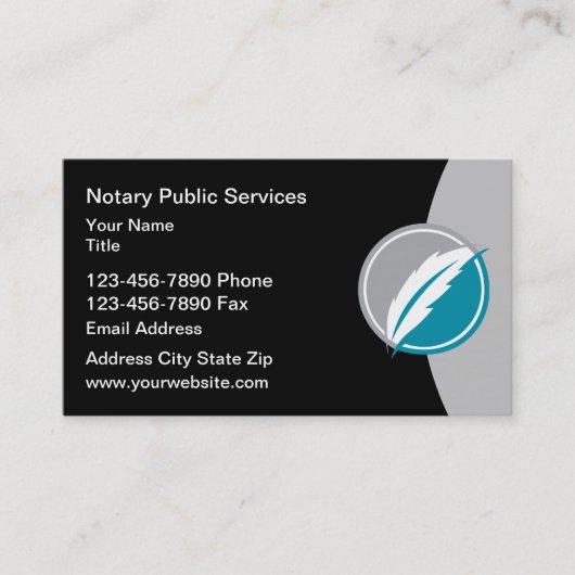 Logo Template Notary Public Business Card Design 名刺 (正面)