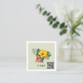 Logo Template QR code スクエア名刺 (スタンド正面)