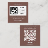 Logo Terracotta QR Code Website Social Media スクエア名刺 (正面/裏面)
