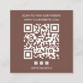 Logo Terracotta QR Code Website Social Media スクエア名刺 (裏面)