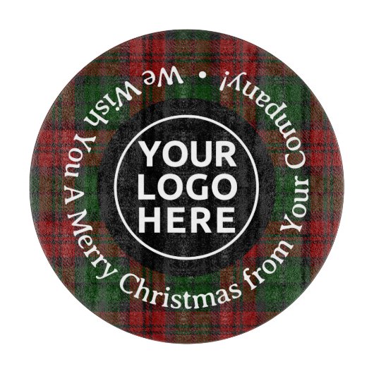 LOGO & TEXT | オリジナルクリスマスガラス切断まな板 カッティングボード (正面)
