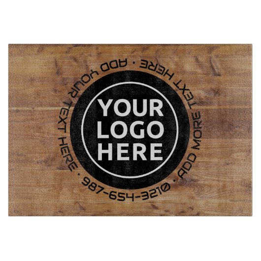 LOGO & TEXT | Custom Business Glass Cutting Board カッティングボード (正面)