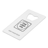 Logo Text QR Code Business Credit Card Design クレジットカード栓抜き (正面アングル)