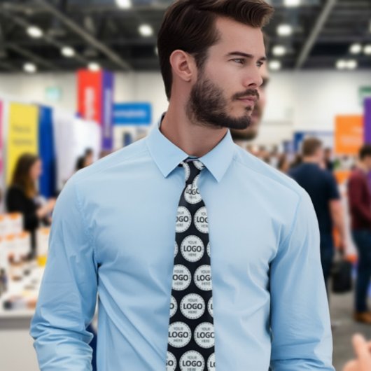 Logo Upload Custom Business Black Neck Tie ネクタイ
