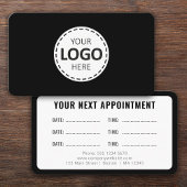 Logo Upload Modern Simple Appointment Black 名刺