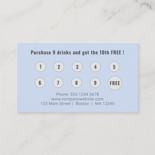 Logo Upload Modern Simple Baby Blue Loyalty 名刺 (裏面)