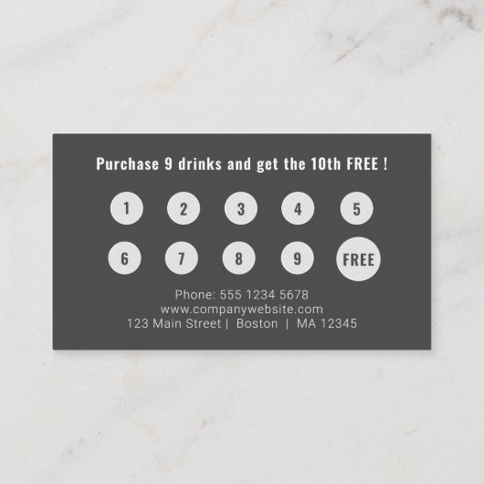 Logo Upload Modern Simple Gray Loyalty 名刺 (裏面)