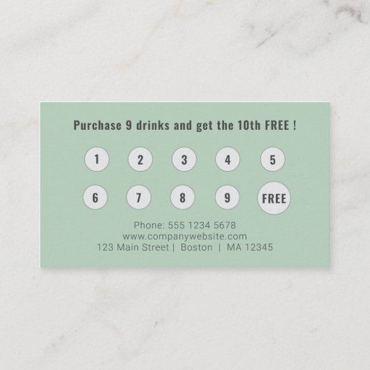 Logo Upload Modern Simple Olive Green Loyalty 名刺 (裏面)