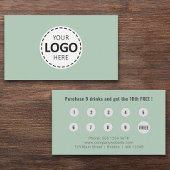 Logo Upload Modern Simple Olive Green Loyalty 名刺