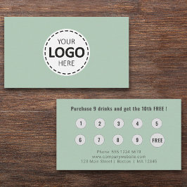 Logo Upload Modern Simple Olive Green Loyalty 名刺