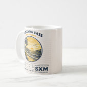 Logo Voyage Saint Martin SXM Vintage コーヒーマグカップ (正面左)