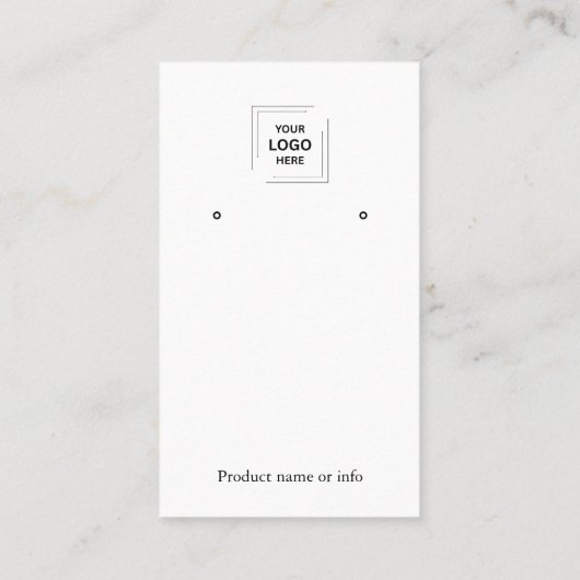 Logo White Stud Earring Jewelry Display Card  名刺 (裏面)