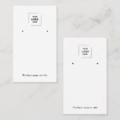 Logo White Stud Earring Jewelry Display Card  名刺 (正面/裏面)