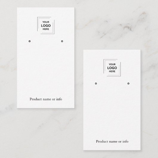 Logo White Stud Earring Jewelry Display Card  名刺 (正面/裏面)