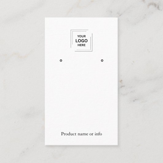 Logo White Stud Earring Jewelry Display Card  名刺 (正面)