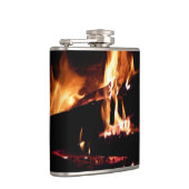 Logs in the Fireplace Warm Fire Photography フラスク (右)