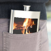 Logs in the Fireplace Warm Fire Photography フラスク (インサイチュ)