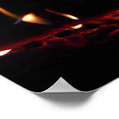 Logs in the Fireplace Warm Fire Photography ポスター (角)