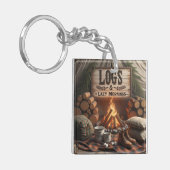 Logs & Lazy Mornings Keychain – Camping Adventure キーホルダー (正面左)
