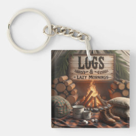 Logs & Lazy Mornings Keychain – Camping Adventure キーホルダー