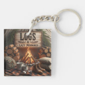 Logs & Lazy Mornings Keychain – Camping Adventure キーホルダー (裏面)