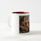 Logs & Lazy Mornings Mug – Cozy Camp Coffee Escape ツートーンマグカップ (正面左)