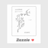 L'oiseau et le bouquet, by Apolinaire シール (シート)