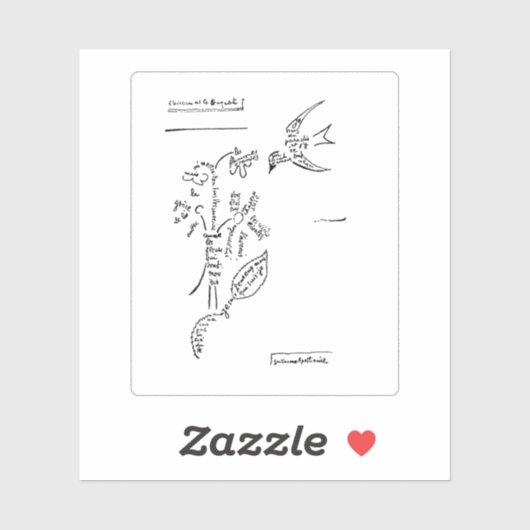 L'oiseau et le bouquet, by Apolinaire シール (シート)