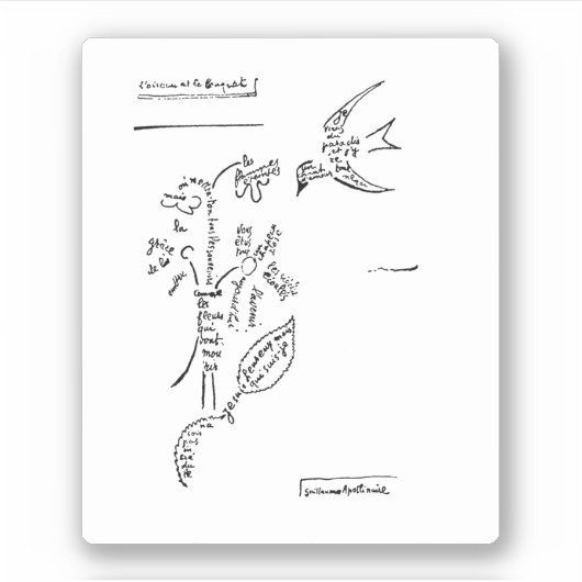 L'oiseau et le bouquet, by Apolinaire シール (正面)