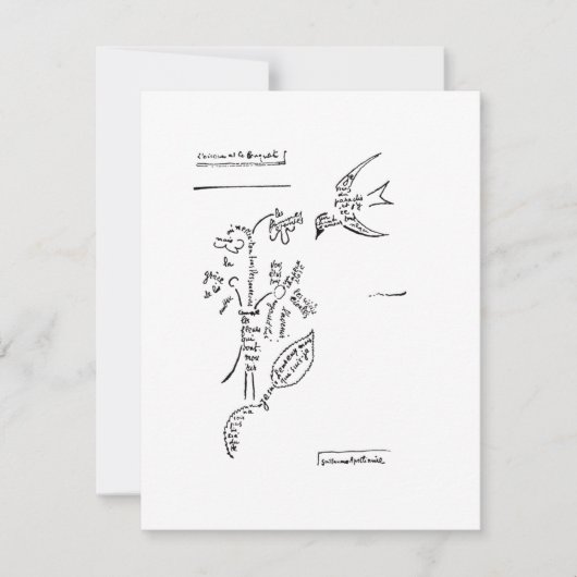 L'oiseau et le bouquet, by Apolinaire ノートカード (正面)