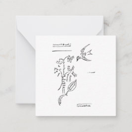 L'oiseau et le bouquet, by Apolinaire ノートカード