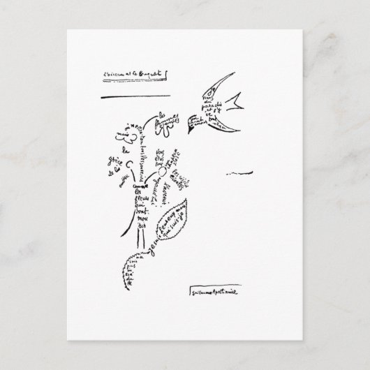 L'oiseau et le bouquet, by Apolinaire ポストカード (正面)