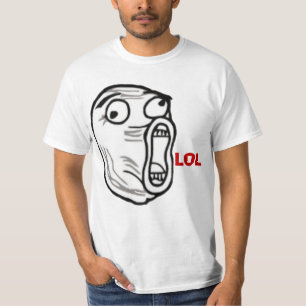 LOLの人の激怒の漫画のインターネットのミームの顔のTシャツ Tシャツ
