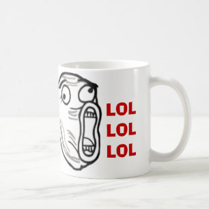 LOLの人の激怒の顔の漫画のインターネットのミームは襲います コーヒーマグカップ