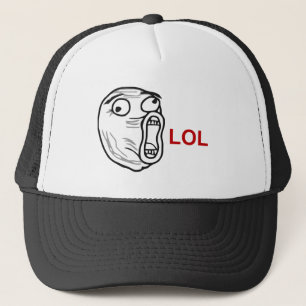 LOLの笑いの騒々しい激怒の顔のミーム キャップ