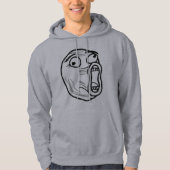 LOLの笑いの騒々しい激怒の顔のミーム パーカ (正面)