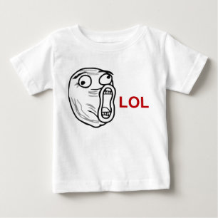 LOLの笑いの騒々しい激怒の顔のミーム ベビーTシャツ