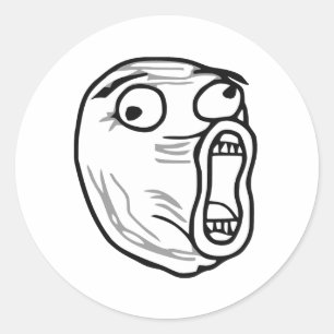 LOLの笑いの騒々しい激怒の顔のミーム ラウンドシール