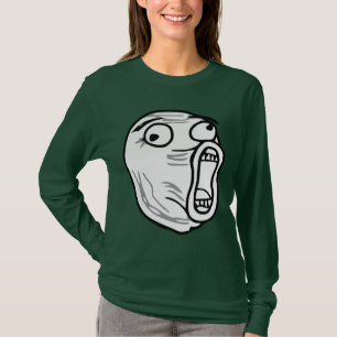 LOLの笑いの騒々しい激怒の顔のミーム Tシャツ