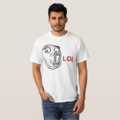 LOLの笑いの騒々しい激怒の顔のミーム Tシャツ (正面フル)