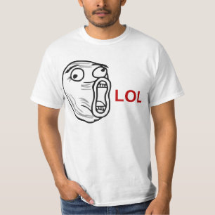 LOLの笑いの騒々しい激怒の顔のミーム Tシャツ