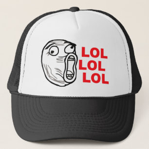 lolの顔のミームのユーモアのroflのomgのomfg キャップ