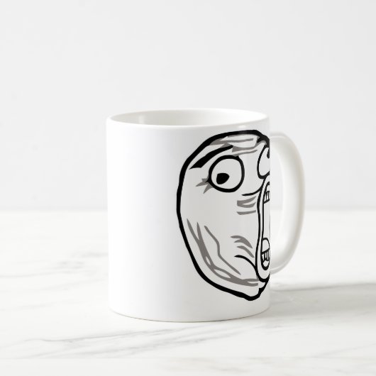 lolの顔のミームのユーモアのroflのomgのomfg コーヒーマグカップ (正面右)