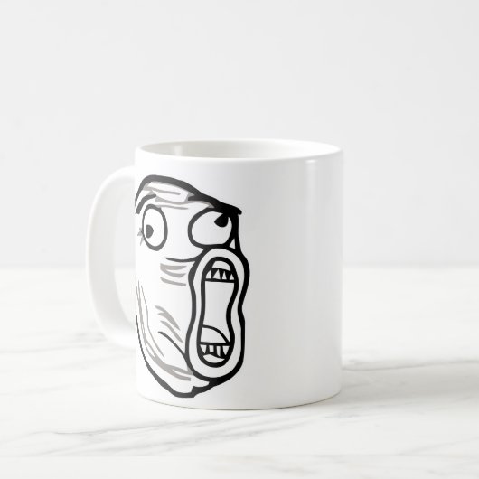 lolの顔のミームのユーモアのroflのomgのomfg コーヒーマグカップ (正面左)